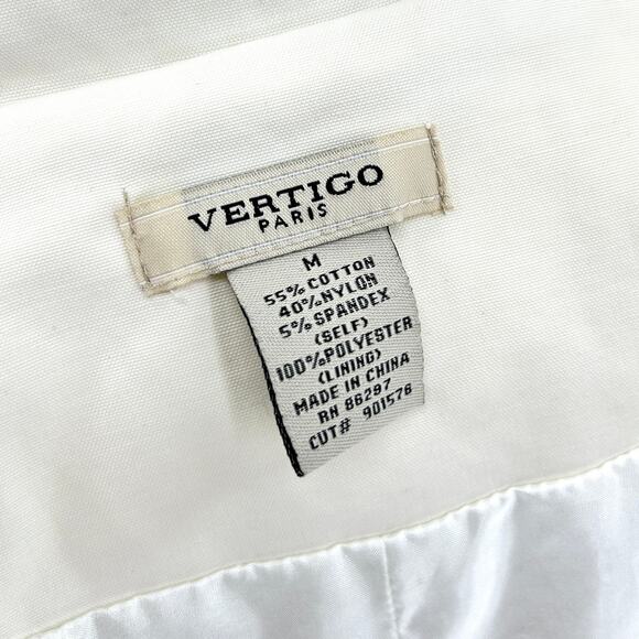 Vertigo Paris Cream Hooded Zip Front Utility Rain Coat Jacket - Picture 7 of 9